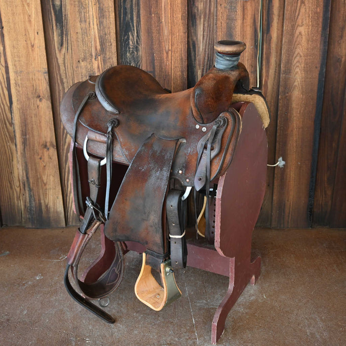 14.5" USED MATT BRUTON POST HORN SADDLE Saddles - Used Matt Bruton