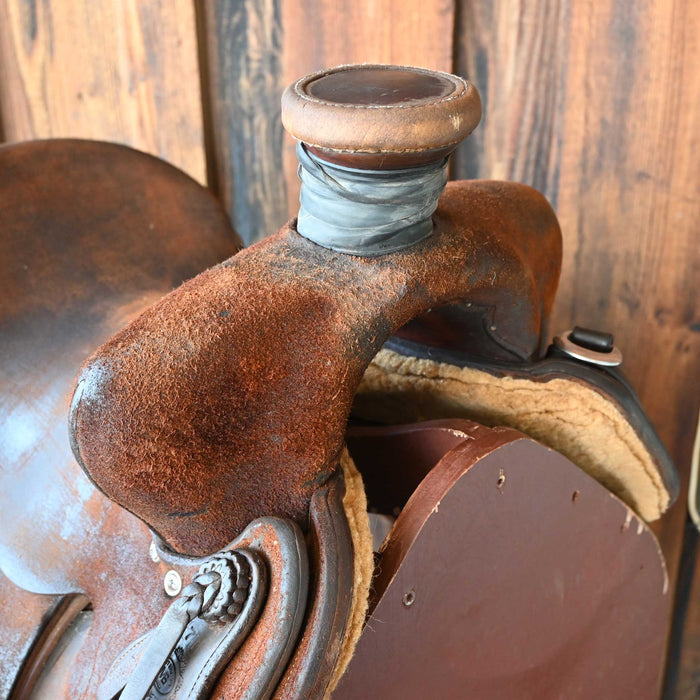 14.5" USED MATT BRUTON POST HORN SADDLE Saddles - Used Matt Bruton