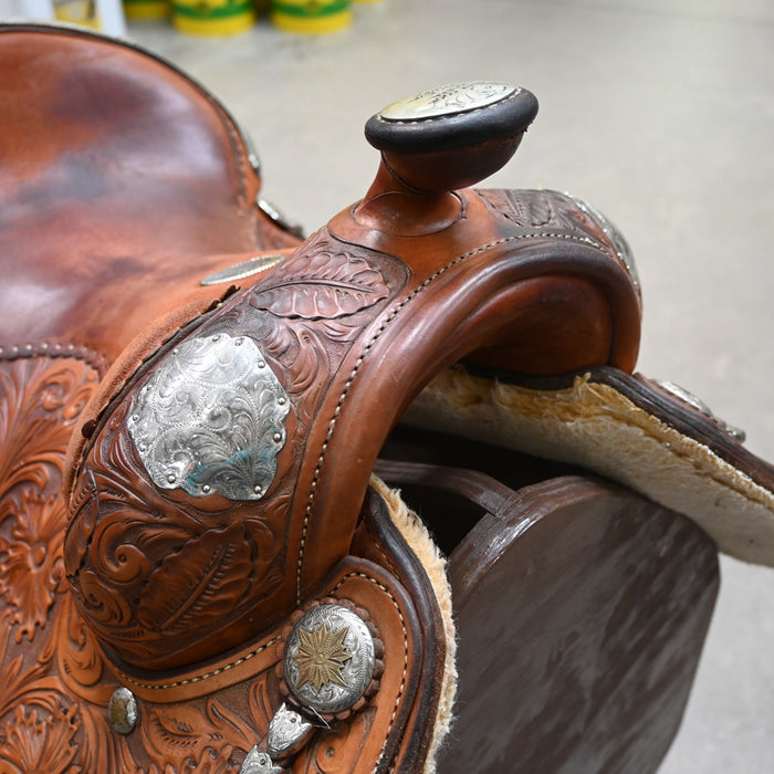 15.5" USED BILLY COOK WESTERN SHOW SADDLE Saddles - Used Billy Cook