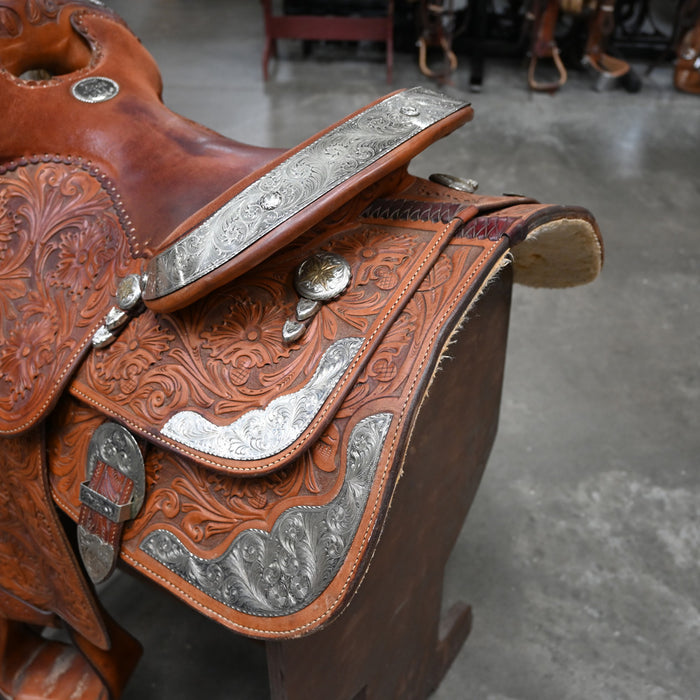 15.5" USED BILLY COOK WESTERN SHOW SADDLE Saddles - Used Billy Cook
