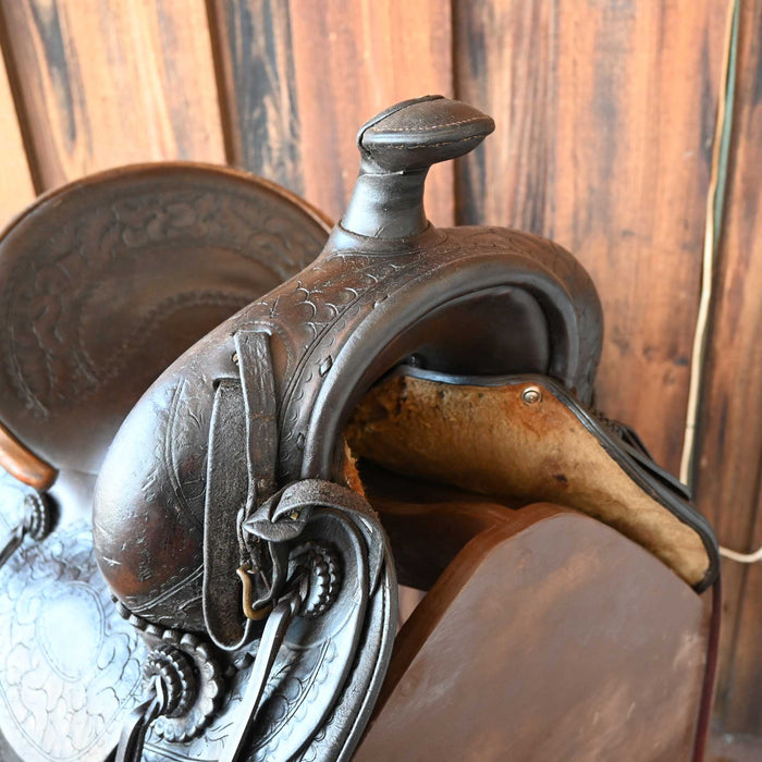 Antique Miles City High Back Saddle