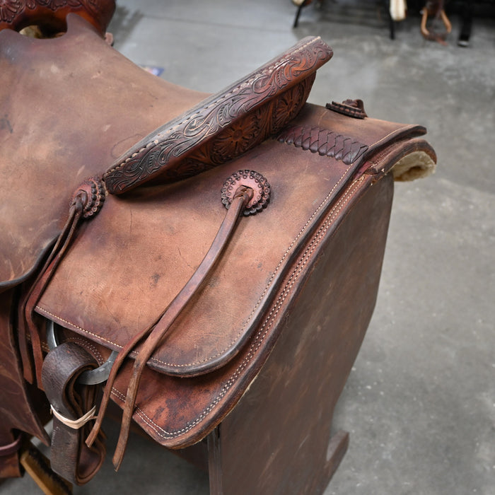 14.5" USED H4 TEAM ROPING SADDLE Saddles - Used H4