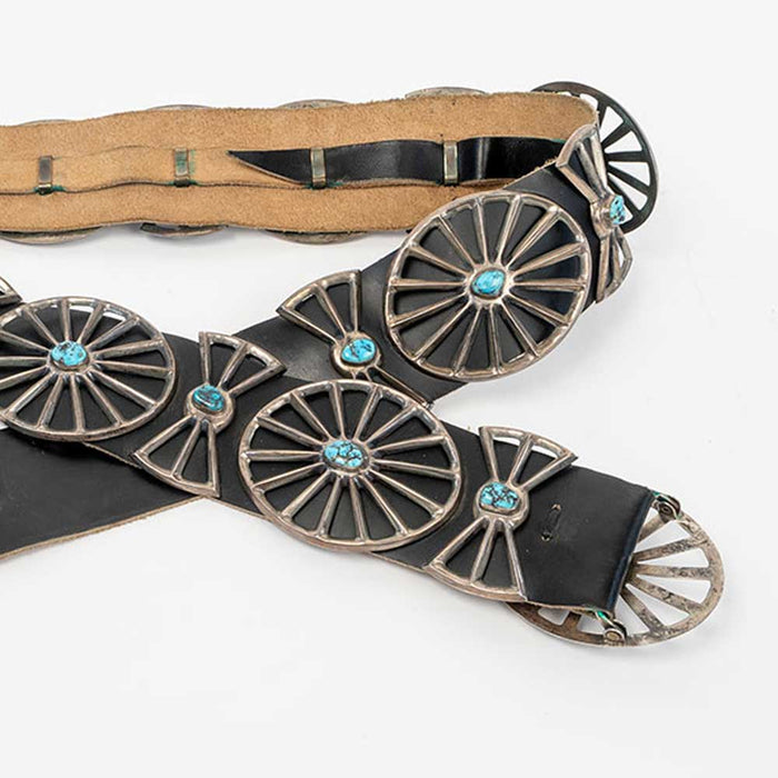Vintage Navajo Sand Cast Kingman Concho Belt WOMEN - Accessories - Belts MISC