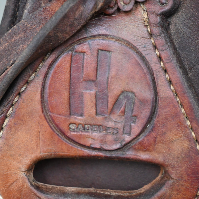 14.5" USED H4 TEAM ROPING SADDLE Saddles - Used H4
