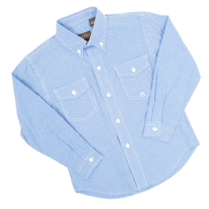 * Roper Boy's Mini Checkered Button Shirt - FINAL SALE KIDS - Boys - Clothing - Shirts - Long Sleeve Shirts Roper Apparel & Footwear