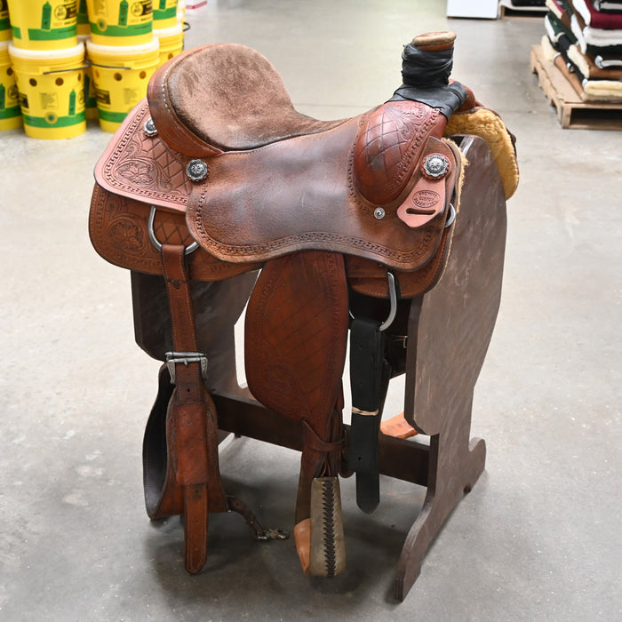 15.5" USED BROWNS CUSTOM ROPING SADDLE Saddles - Used Browns Custom