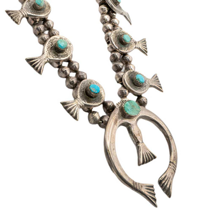 Vintage 13 Stone Hammered Squash Blossom Necklace WOMEN - Accessories - Jewelry - Necklaces MISC