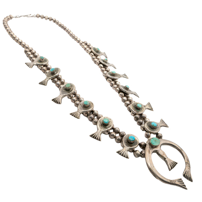 Vintage 13 Stone Hammered Squash Blossom Necklace WOMEN - Accessories - Jewelry - Necklaces MISC