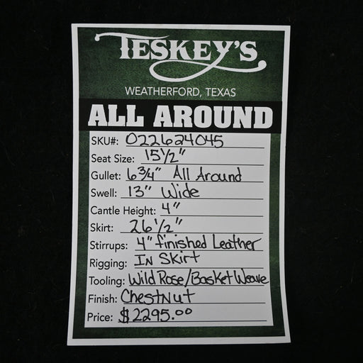 15.5" TESKEY'S ALL AROUND SADDLE Saddles - New Teskey's Saddlery