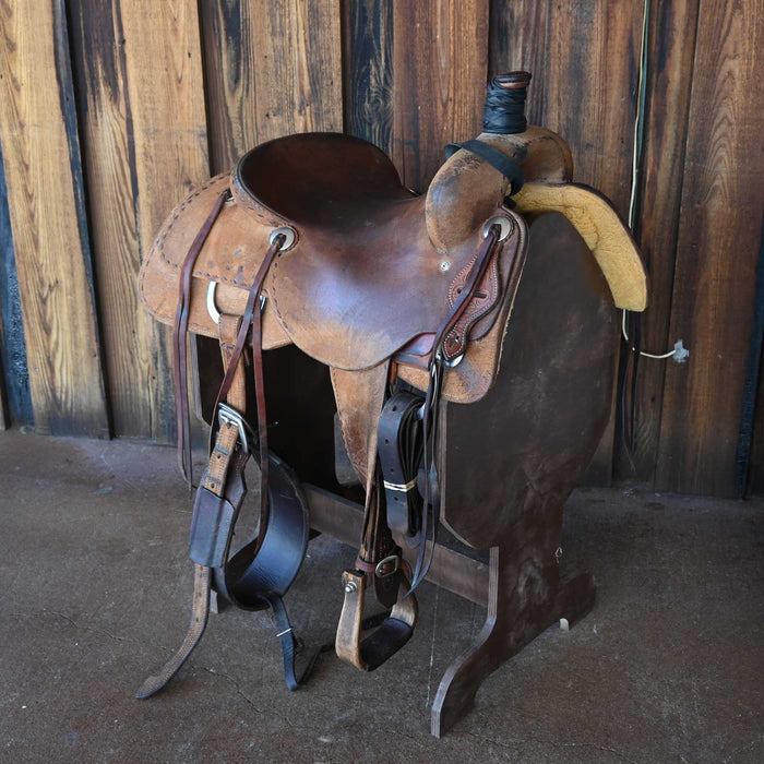 16.5" USED JEFF SMITH RANCH CUTTING SADDLE Saddles - Used Jeff Smith