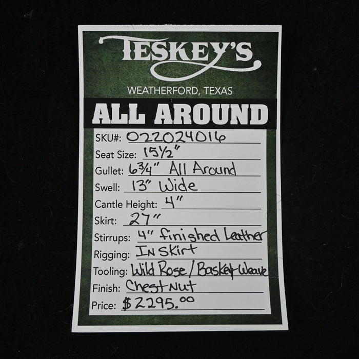 15.5" TESKEY'S ALL AROUND SADDLE Saddles - New Teskey's Saddlery