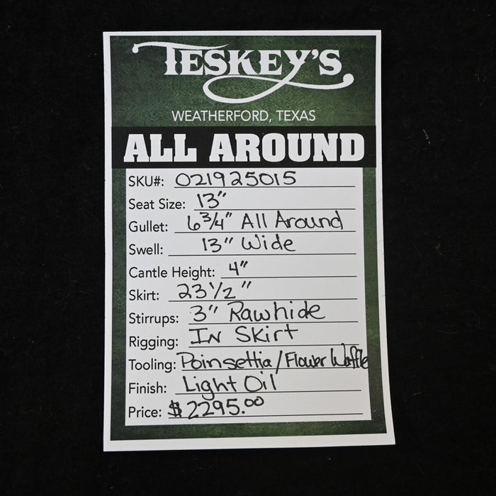 13" TESKEY'S YOUTH ALL AROUND SADDLE Saddles - New Teskey's Saddlery