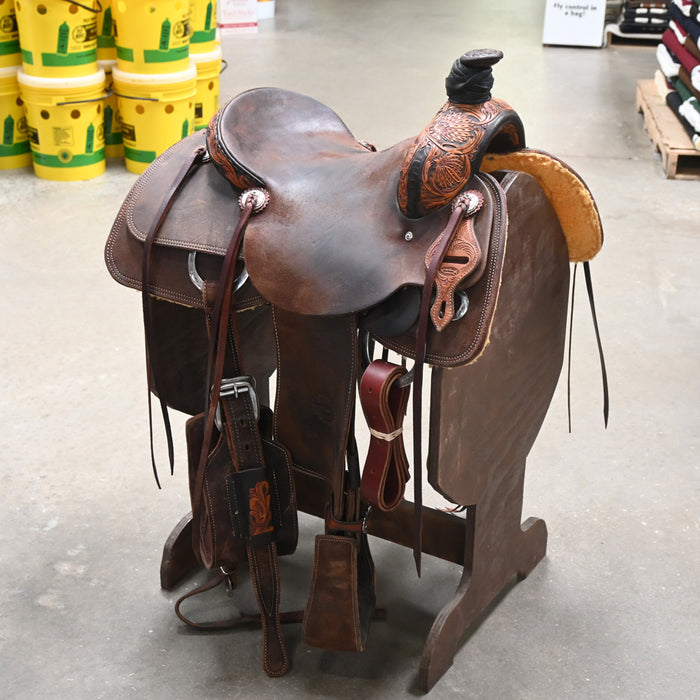 14.5" USED JEFF SMITH ROPING SADDLE Saddles - Used Jeff Smith