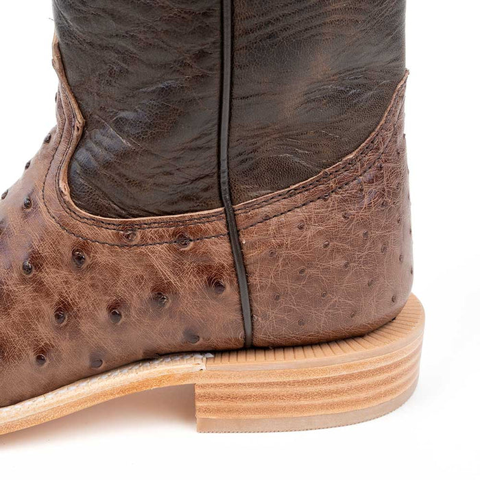 R. Watson Men's Tobacco Full Quill Ostrich Roper Round Toe Boot MEN - Footwear - Exotic Western Boots R Watson