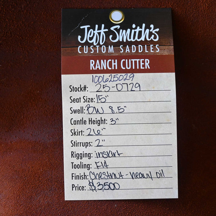 15" JEFF SMITH BUSTER WELCH RANCH CUTTER SADDLE Saddles - New Jeff Smith