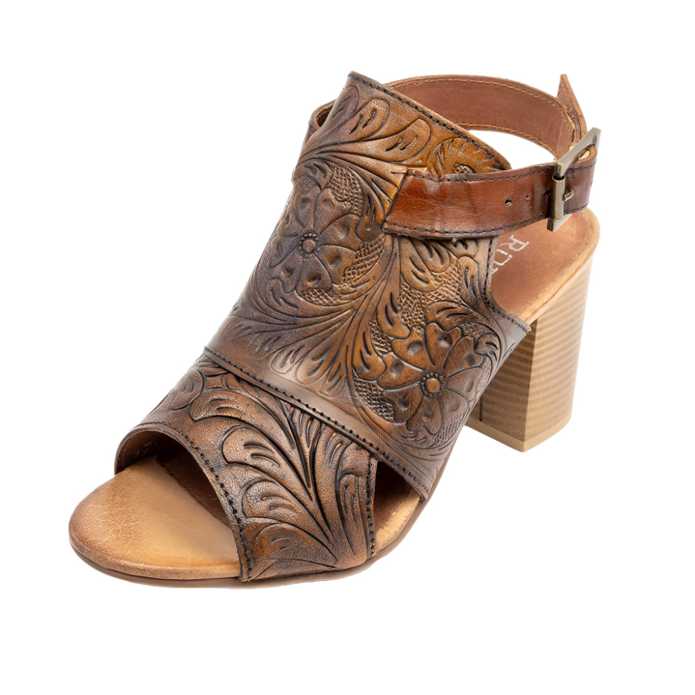 Roper Women's Open Toe Tooled Leather Sandal WOMEN - Footwear - Heels & Wedges Roper Apparel & Footwear