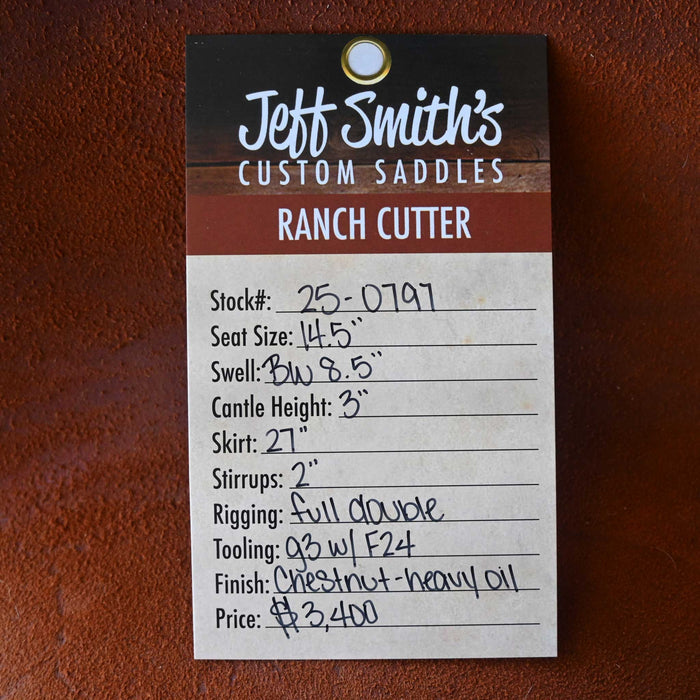 14.5" JEFF SMITH BUSTER WELCH RANCH CUTTER SADDLE Saddles - New Jeff Smith