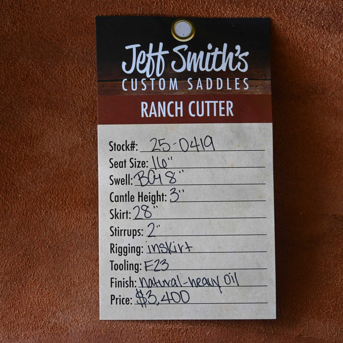 16" JEFF SMITH BEAU GALYEAN RANCH CUTTER SADDLE Saddles - New Jeff Smith