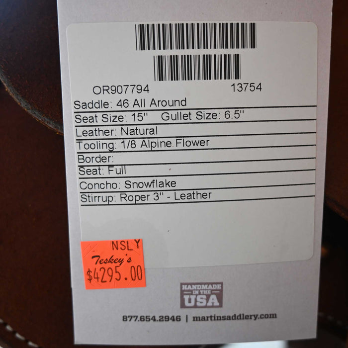 15" MARTIN ALL AROUND SADDLE Saddles - New Martin Saddlery