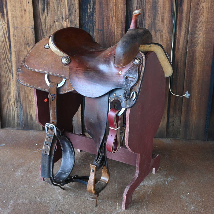 16" USED JEFF SMITH BUSTER WELCH CUTTING SADDLE