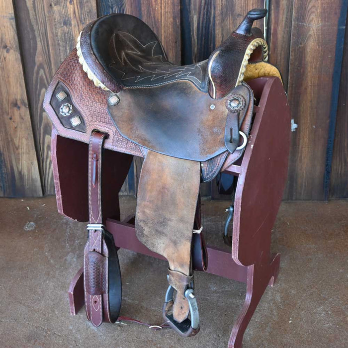 14.5" USED SHILOH JORDAN PETERSON BARREL SADDLE Saddles - Used Shiloh Saddlery