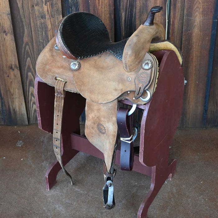 13.5" USED JEFF SMITH MARY WALKER BARREL SADDLE Saddles - Used Jeff Smith