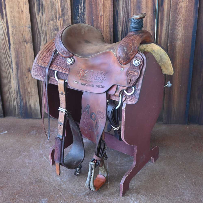 15.5" USED SCHOOLEY ROPING SADDLE Saddles - Used Schooly