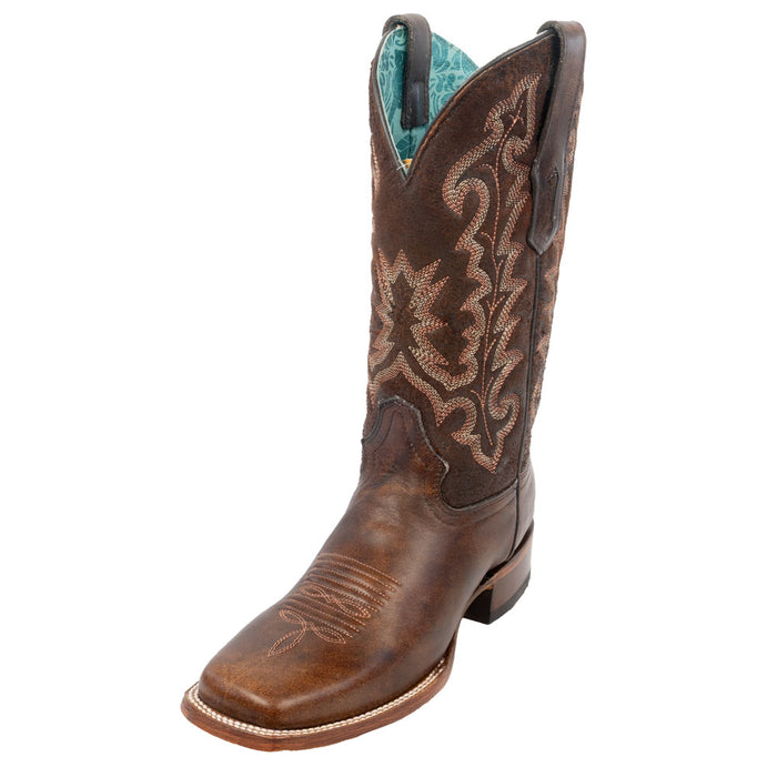 Corral Brown Embroidered Wide Square Toe Western Boot WOMEN - Footwear - Boots - Western Boots Corral Boots