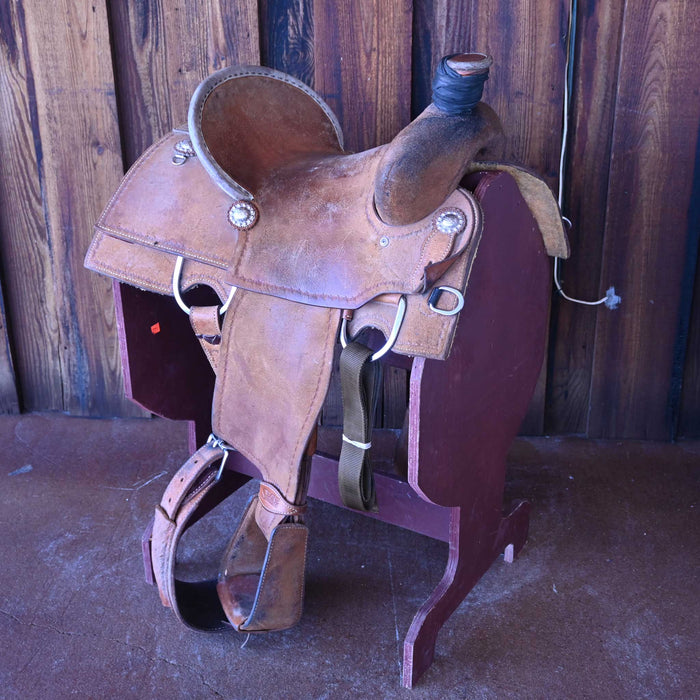 14" USED SLONE TEAM ROPING SADDLE