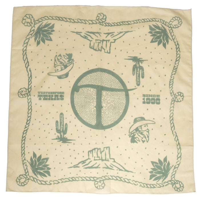 Teskey's Circle T Bandana - Cream/Green TESKEY'S GEAR - Small Accessories Teskey's