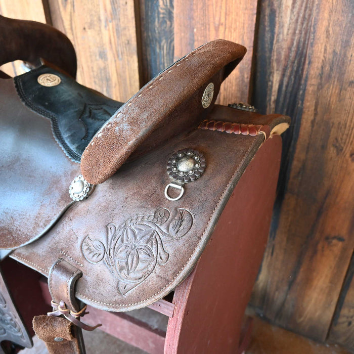 14.5" USED DOUBLE J POZZI PRO BARREL SADDLE