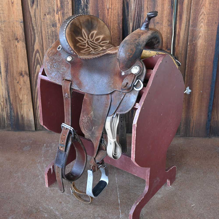 13" USED DOUBLE J POZZI PRO BARREL SADDLE Saddles - Used DOUBLE J SADDLERY
