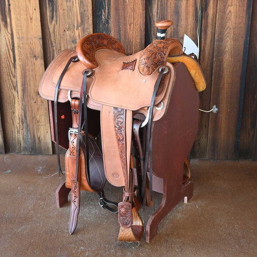 14" DAVID HASLERIG HOGG TREE TEAM ROPING SADDLE Saddles - New David Haslerig