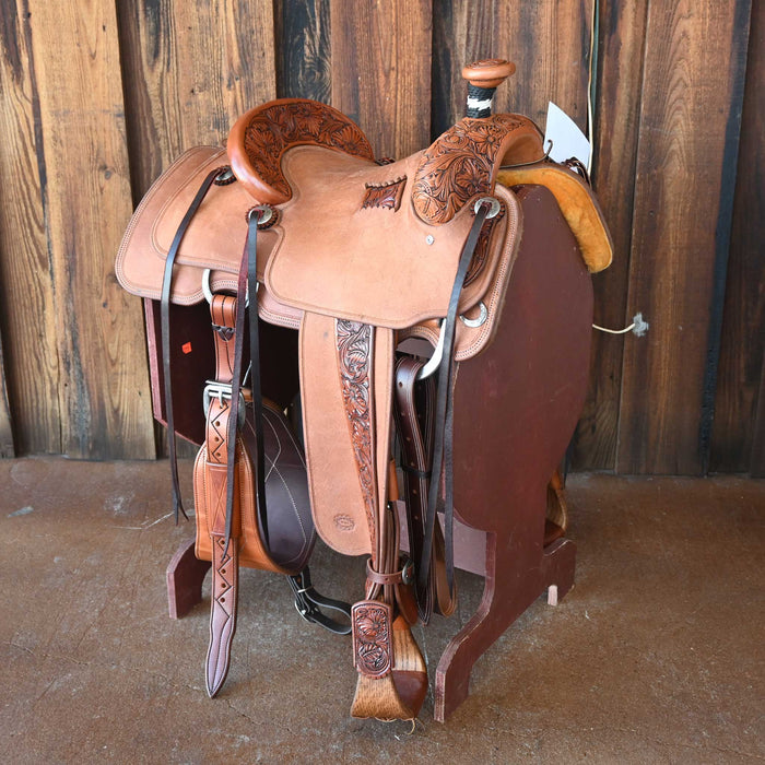 14" DAVID HASLERIG HOGG TREE TEAM ROPING SADDLE
