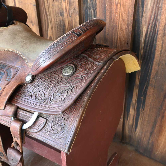 15" USED NRS TEAM ROPING SADDLE Saddles - Used NRS