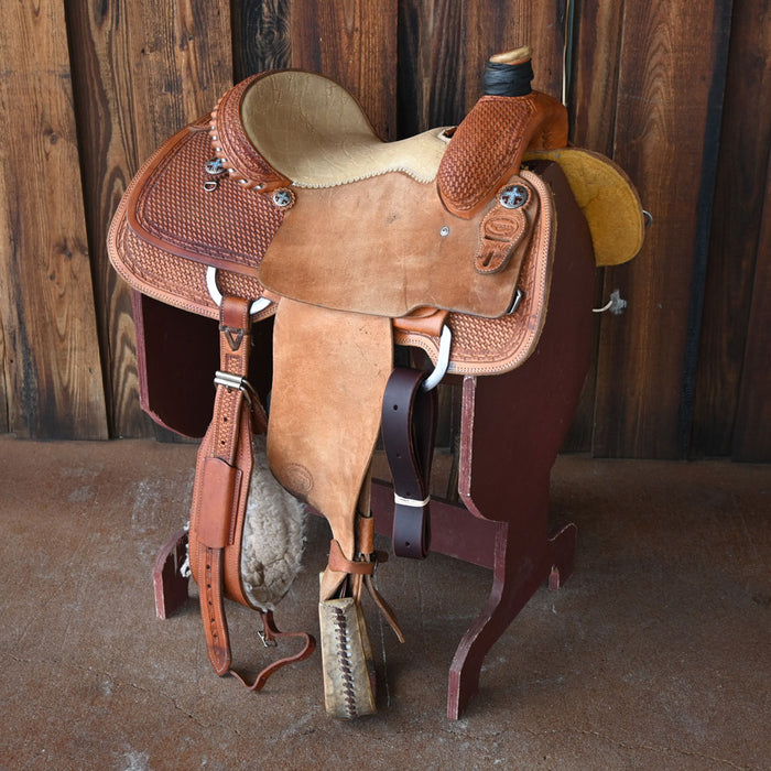 14" USED TESKEY'S CALF ROPING SADDLE Saddles - Used Teskey's Saddlery