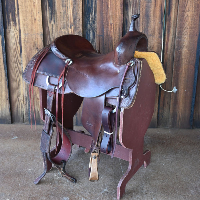 17.5" USED JEFF SMITH CUTTING SADDLE Saddles - Used Jeff Smith
