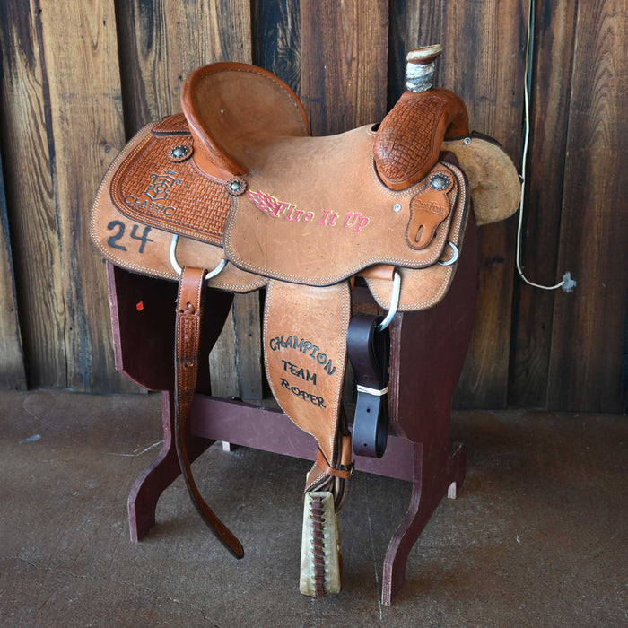 15" USED SCOTT THOMAS TEAM ROPING SADDLE