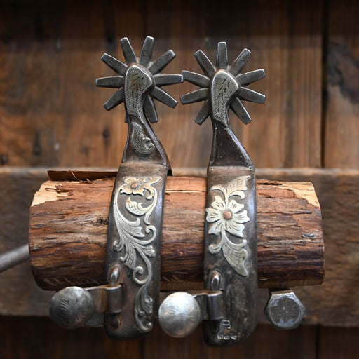 Jason Jarvis Silver Mounted Spurs 10 pt. Tack - Spurs Jason Jarvis