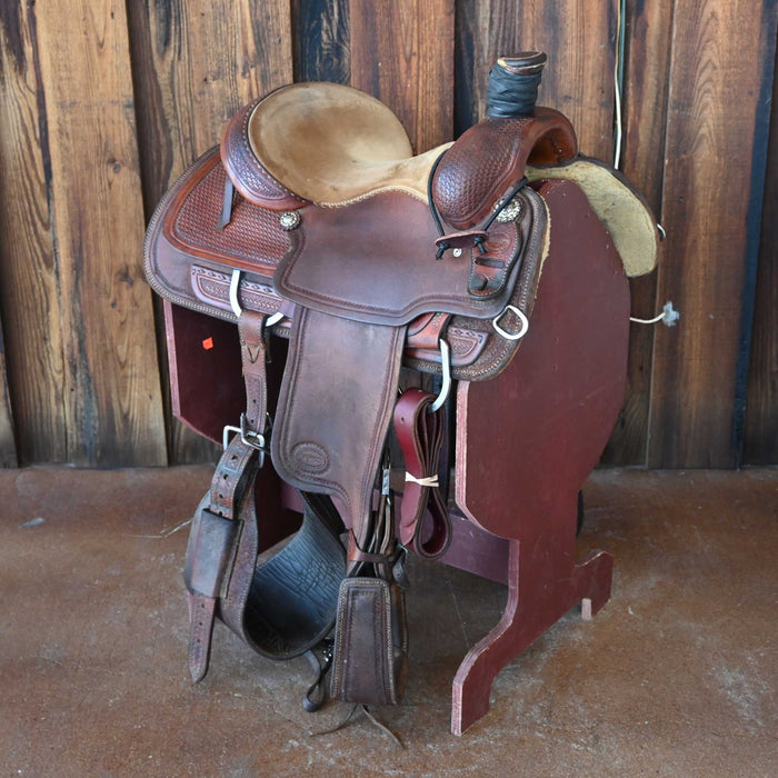 14.5" USED TESKEY'S TEAM ROPING SADDLE