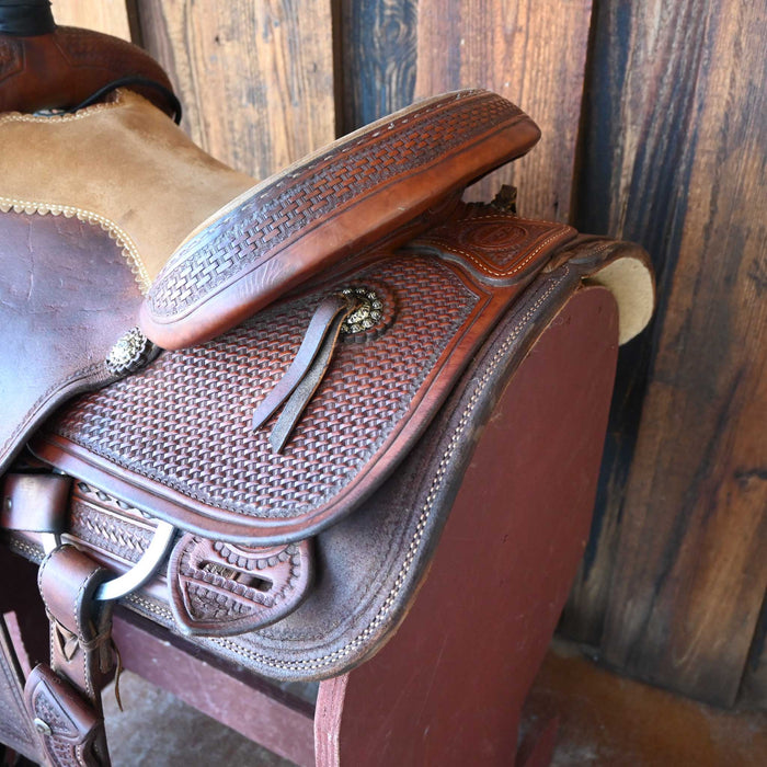 14.5" USED TESKEY'S TEAM ROPING SADDLE