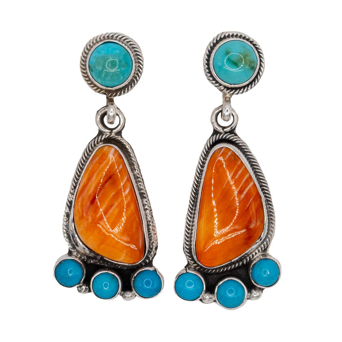 Spiny Oyster and Turquoise Stud Earrings WOMEN - Accessories - Jewelry - Earrings Sunwest Silver
