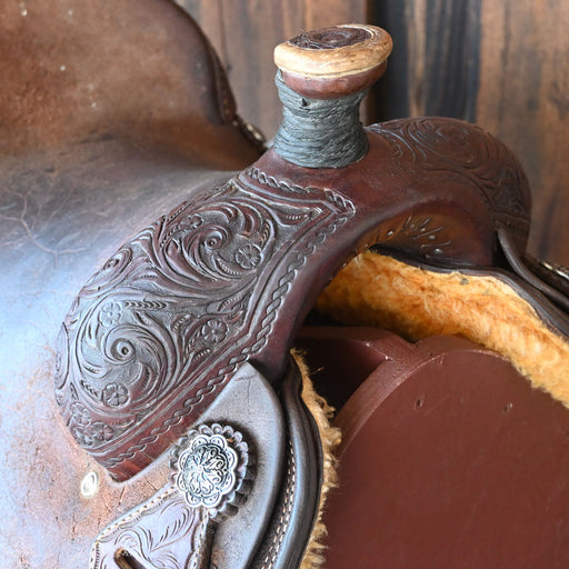 15" USED TESKEY'S CALF ROPING SADDLE Saddles - Used Teskey's Saddlery