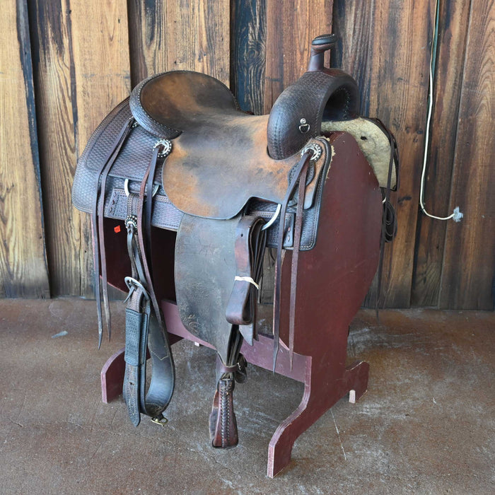 16" USED CALVIN ALLEN RANCH CUTTER SADDLE