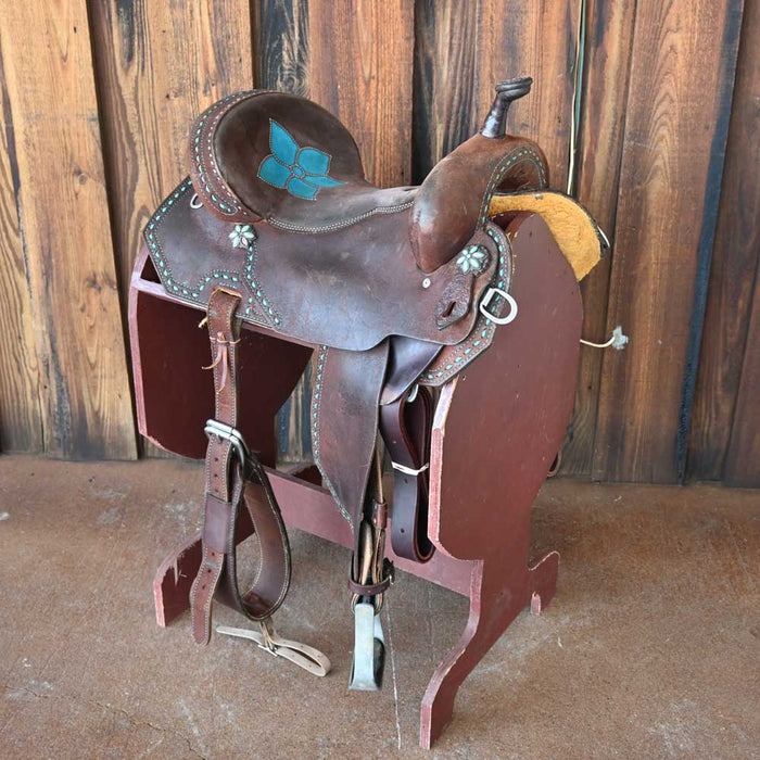 15" USED DOUBLE J POZZI PRO BARREL SADDLE Saddles - Used DOUBLE J SADDLERY