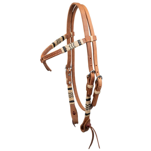 Teskey's Crossover Browband Headstall w/Rawhide Accents Tack - Headstalls Teskey's Natural