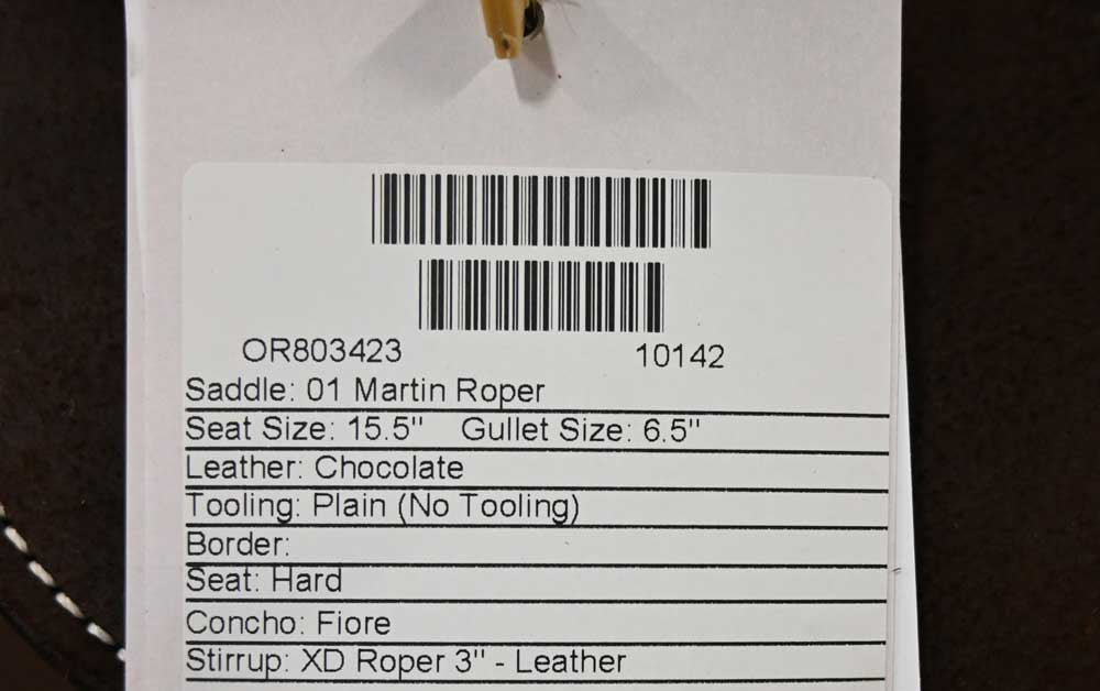 15.5" MARTIN ROPING SADDLE Saddles - New Martin Saddlery