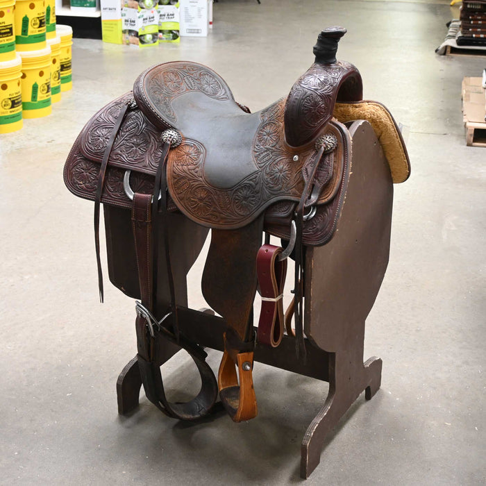 16" USED JEFF SMITH BUSTER WELCH RANCH CUTTER SADDLE