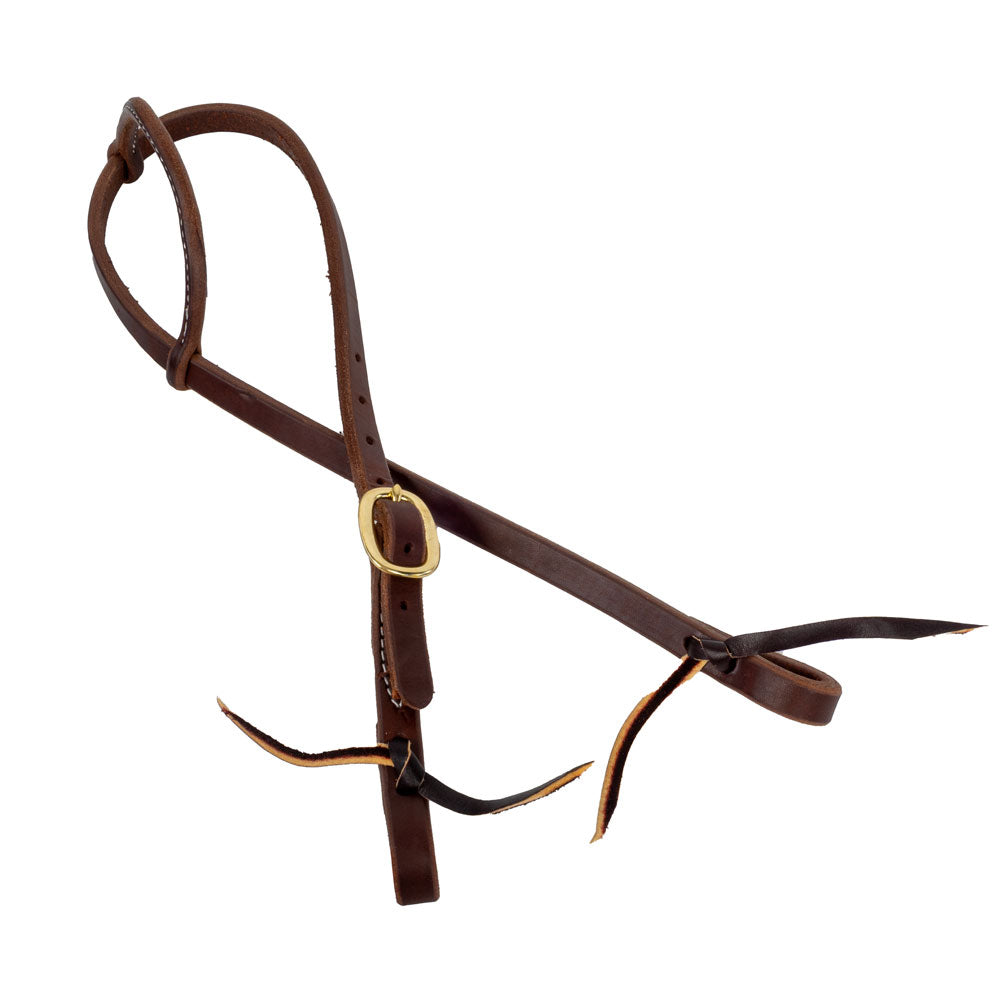 Teskey's Single Buckle One Ear Headstall Tack - Headstalls Teskey's Heavy Oil