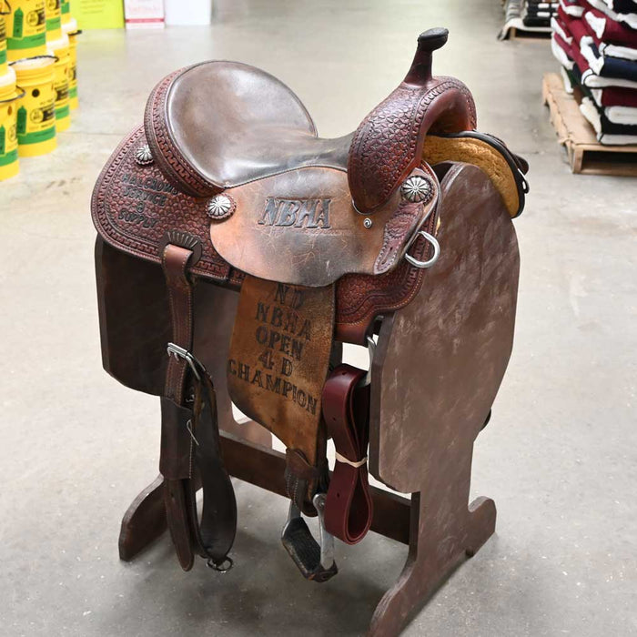 15" USED LAZY "L" LARRY COATS BARREL SADDLE Saddles - Used Lazy L